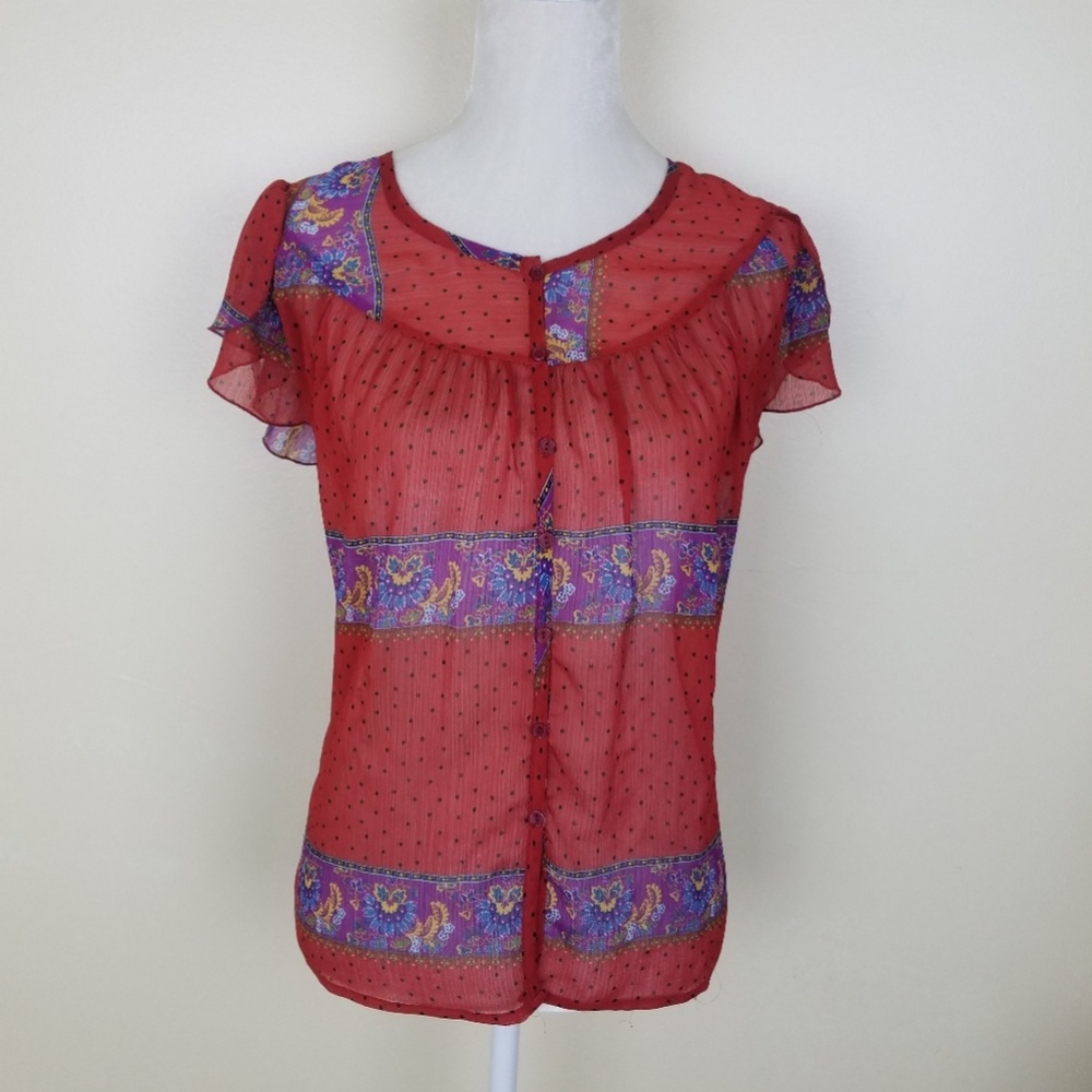 Patticoat Alley Sheer Shirt Size M